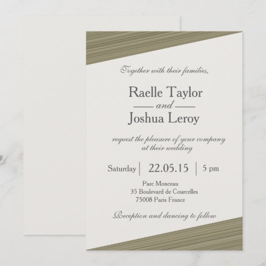 Minimalistische zen olijfgroene strepen grijze bru kaart (Voorkant / Achterkant)