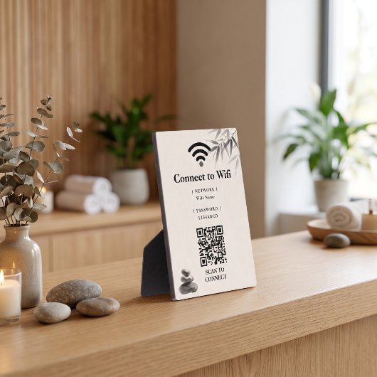 Minimalistische Zen Spa Wifi Wachtwoord Fotoplaat