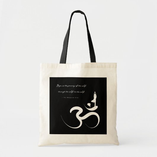 Minimalistische Zen Yoga Spiritueel Om Aum Kalligr Tote Bag (Voorkant)