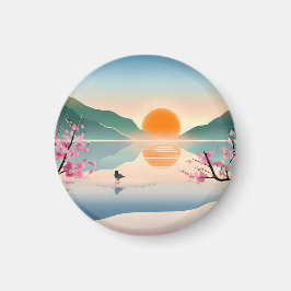 Minimalistische Zen Zonsopgang Meer  Magneet