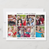 Minimalistische zes foto's aangepaste kerstkaart v (Voorkant)