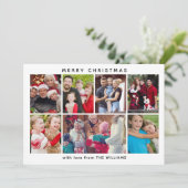 Minimalistische zes foto's aangepaste kerstkaart v (Staand voorkant)