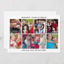 Minimalistische zes foto's aangepaste kerstkaart v
