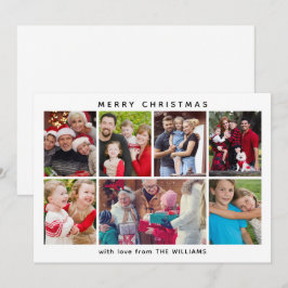 Minimalistische zes foto's aangepaste kerstkaart v