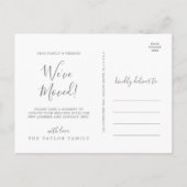 Minimalistische zilver die we hebben verplaatst aankondigingskaart (Achterkant)