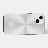 Minimalistische Zilveren Afbeelding, Monogram iPhone Hoesje (Achterkant horizontaal)