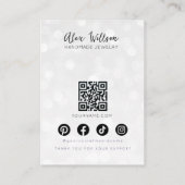 Minimalistische zilveren bokeh golvend haar modern visitekaartje (Achterkant)