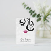 Minimalistische zilveren bokeh golvend haar modern visitekaartje (Staand voorkant)