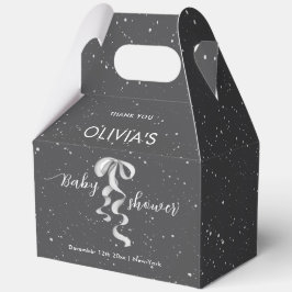 Minimalistische Zilveren Boog Winter Sneeuw Baby S Bedankdoosjes
