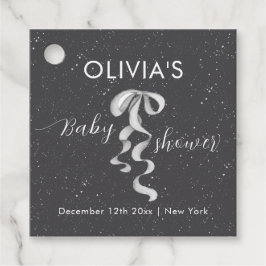 Minimalistische Zilveren Boog Winter Sneeuw Baby S Bedankjes Labels