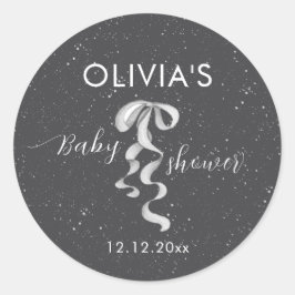 Minimalistische Zilveren Boog Winter Snow Baby Sho Ronde Sticker
