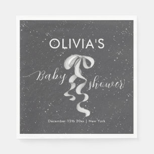 Minimalistische Zilveren Boog Winter Snow Baby Sho Servet