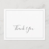 Minimalistische zilveren bruiloft bedankkaart briefkaart (Voorkant)