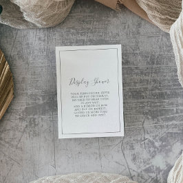 Minimalistische Zilveren Display Shower Enclosure Informatiekaartje