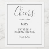 Minimalistische Zilveren Future Mrs Wijnlabel Wijn Etiket (Enkel label)