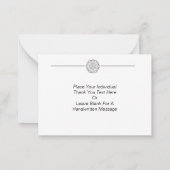 Minimalistische zilveren mandala dank u notitiekaartje (Achterkant)