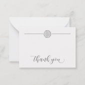 Minimalistische zilveren mandala dank u notitiekaartje (Voorkant)