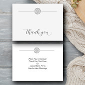 Minimalistische zilveren mandala dank u notitiekaartje