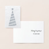 Minimalistische zilveren sneeuw achtergrond kerstb folie kaarten (Display)