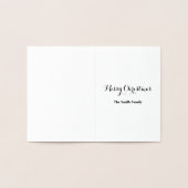 Minimalistische zilveren sneeuw achtergrond kerstb folie kaarten (Binnen)