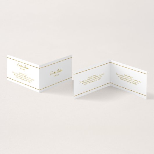 Minimalistische zilveren strepen blauwe tint achte visitekaartje (Binnen en buitenkant)