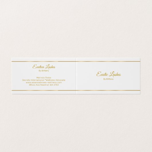 Minimalistische zilveren strepen blauwe tint achte visitekaartje (Buitenkant ongevouwen)