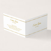 Minimalistische zilveren strepen blauwe tint achte visitekaartje (Buitenkant)