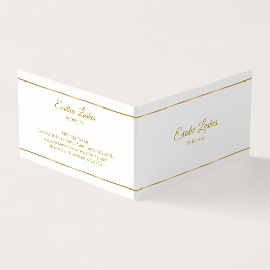 Minimalistische zilveren strepen blauwe tint achte visitekaartje (Buitenkant)