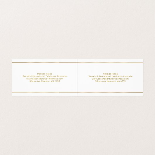 Minimalistische zilveren strepen blauwe tint achte visitekaartje (Binnenkant ongevouwen)