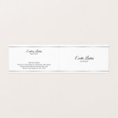 Minimalistische zilveren strepen blauwe tint achte visitekaartje (Buitenkant ongevouwen)