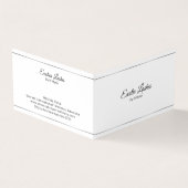Minimalistische zilveren strepen blauwe tint achte visitekaartje (Buitenkant)
