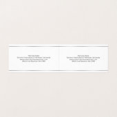 Minimalistische zilveren strepen blauwe tint achte visitekaartje (Binnenkant ongevouwen)