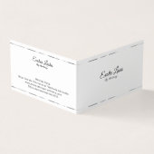 Minimalistische zilveren strepen op wit visitekaartje (Buitenkant)