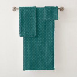 Minimalistische Zilveren Teal Art Deco Bad Handdoek