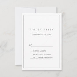 Minimalistische Zilveren Typografie Eenvoudige RSV RSVP Kaartje