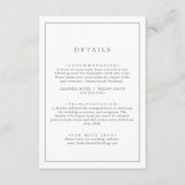 Minimalistische zilveren Typografie Weddenschap De Informatiekaartje (Voorkant)