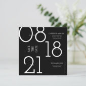 Minimalistische Zilveren Witte Trouw  Save The Date (Staand voorkant)