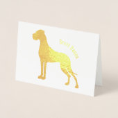Minimalistische zilverfolie Great Danes Kaarten (Voorkant)