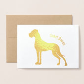 Minimalistische zilverfolie Great Danes Kaarten (Voorkant met envelop)