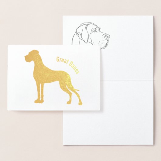 Minimalistische zilverfolie Great Danes Kaarten (Display)