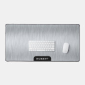 Minimalistische zilvergrijs geborsteld aluminium t bureaumat (Keyboard & Muis)