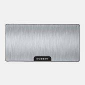 Minimalistische zilvergrijs geborsteld aluminium t bureaumat (Voorkant)