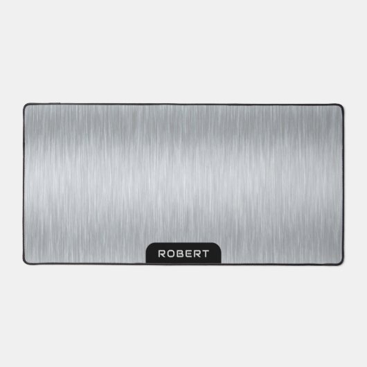 Minimalistische zilvergrijs geborsteld aluminium t bureaumat (Voorkant)