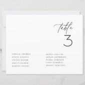 Minimalistische zitplaatskaart trouwtafel (Voorkant)