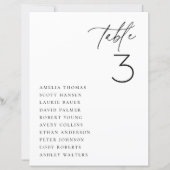 Minimalistische zitplaatskaart trouwtafel (Voorkant)