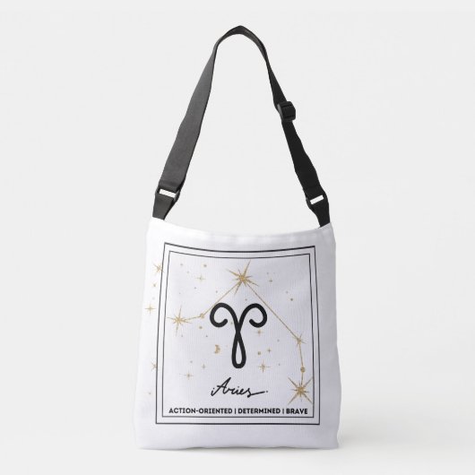 Minimalistische Zodiac Ram Crossbody-Tas Crossbody Tas (Voorkant)