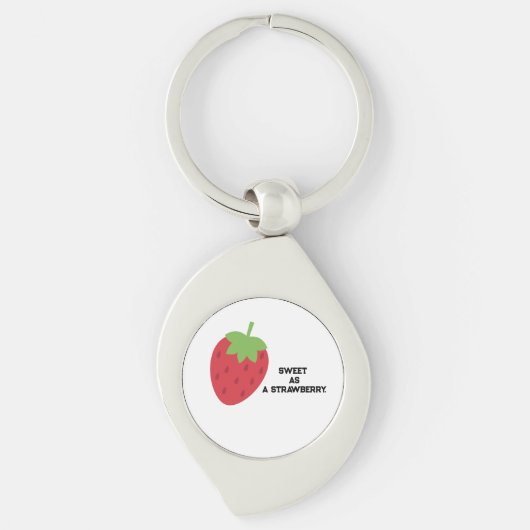 Minimalistische zoete aardbei  sleutelhanger (Voorkant)