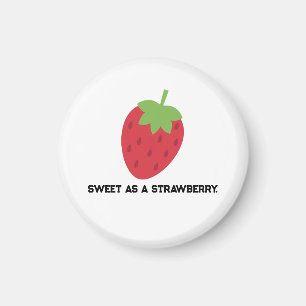 Minimalistische zoete aardbeimagneet magneet