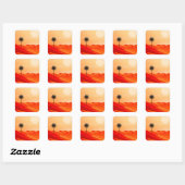 Minimalistische zomer woestijn oase vierkante sticker (Vel)