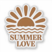 Minimalistische Zomerliefde Sticker (Voorkant)